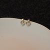 S925 Sterling Silver 14K Gold Plated Mini Heart Ear Studs Micro-Paved Zircon Stones Trendy Versatile Fresh Style Earrings