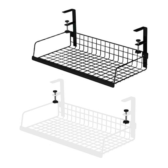 Storage Rack Under-Desk Cable Management Tray Large Capacity Hollow Design Easy To Install Adjustable Cable Management Rack