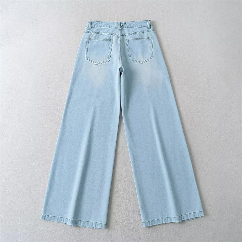 YPFF Women's Trendy Wide-Leg Low-Waist Flare Denim Jeans