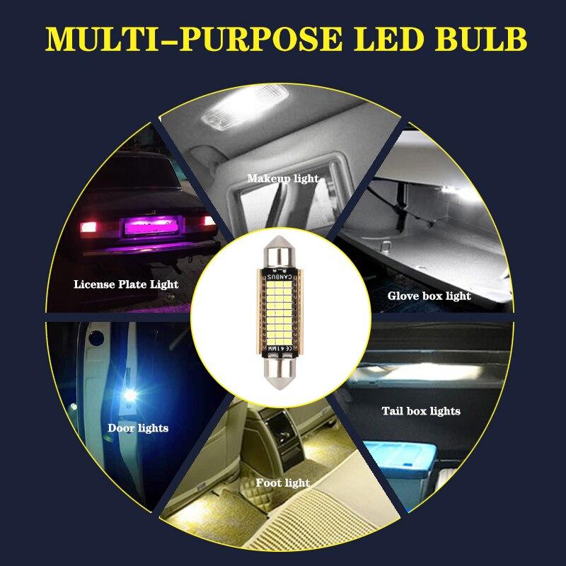 4pcs C5W LED Car Light Bulb 31mm 36mm 39mm 41mm Golden Style Festoon Anodized Aluminum Auto Interior Lamp Dome Read Door