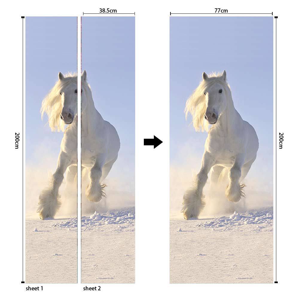 Meiji Creative Environmental Protection Stallion 3D Door Sticker Renovation Self-Adhesive Bedroom Wall Sticker Direct Sales Door Frame