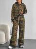 Dark Camouflage European And American Autumn And Winter Casual Long-Sleeved Suit Women'S Hooded Sweater And Trousers Two-Piece Set