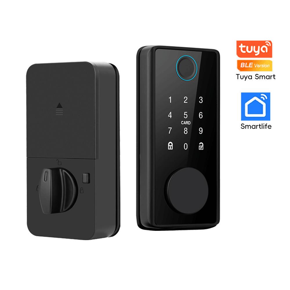 DS01 TT Lock/Tuya Smart Fingerprint Deadbolt Lock With Latch/Door Sensor Intelligent Electronic Door Lock Automatic Lock