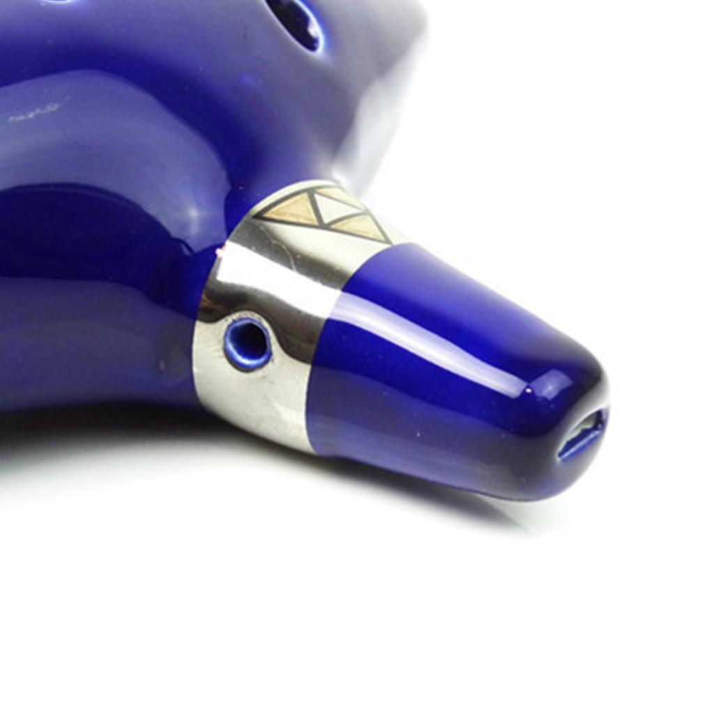 12 Holes Alto C Porcelain Ocarina with Holder Gift Box Lanyard Mini Wind Instrument for Beginners