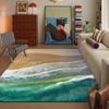 Ocean Spring Beach Wave Summer Door Mat Bath Microfiber Decorative Versatile Flannel Floor Mat Quick Dry Absorbent Non-slip Sole