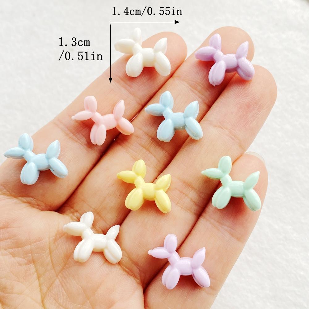 30pcs Resin Colorful 3D Cute cartoon balloon puppy Nail Art Flatback Rhinestone Scrapbook DIY Wedding Jewelry Crafts