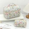 Flower Print Women Fashion Cosmetic Bag Large Capacity Travel Organizer Makeup Toiletry Pouch Handbag Portable Ladies Tote Bag
