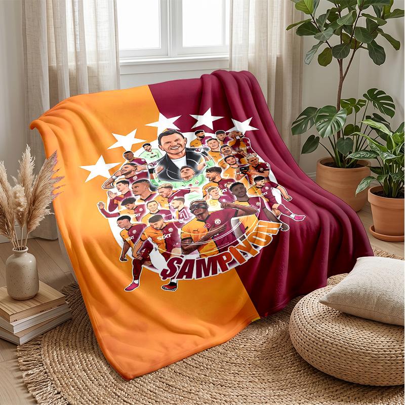 Galatasaray Theme Blanket Soft Flannel Blanket Plush Throw Blanket Cozy Sofa Bed Blanket for Home Decor