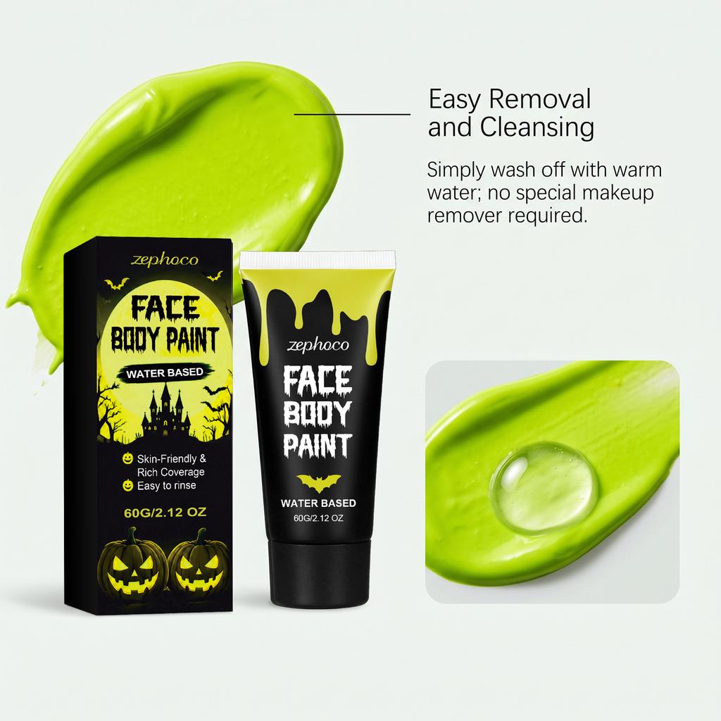 Zephoco Face & Body Paint Kit, Vibrant Colors, Smooth & Natural Pigment, Portable for Daily Use