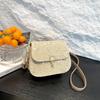 Woven Fashion Lock Shoulder Messenger Bag Spring New Versatile Small Square Bag Straw Weaving