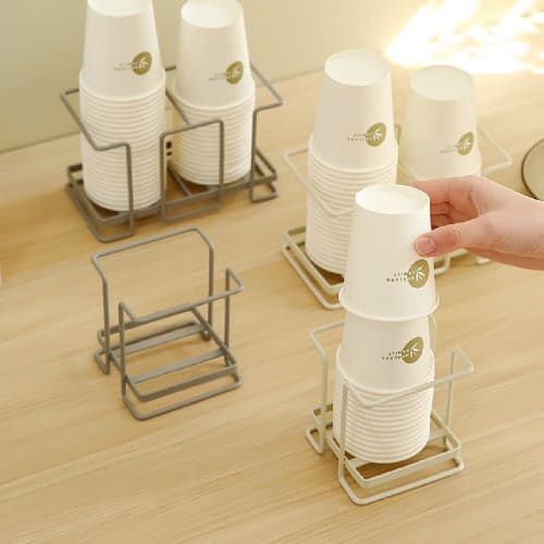 Koundeneko Paper Cup Holder, Cup Stand, 1-Column/2-Column, Set of 2, Paper Cup Storage, Coffee Cup Drainer, Durable, Convenience Store, Restaurant, Ki