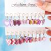 Cute Enamel Love Heart Drop Earrings for Women Girls Animal Flower Butterfly Earrings Kids Jewelry Set Gifts