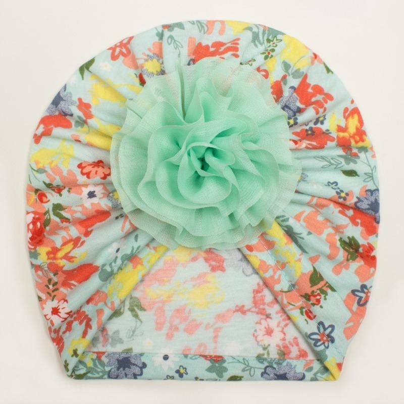 New Children's Flower Creative Printing Hat, Summer Thin Cute Soft Baby Hat, Baby Headscarf