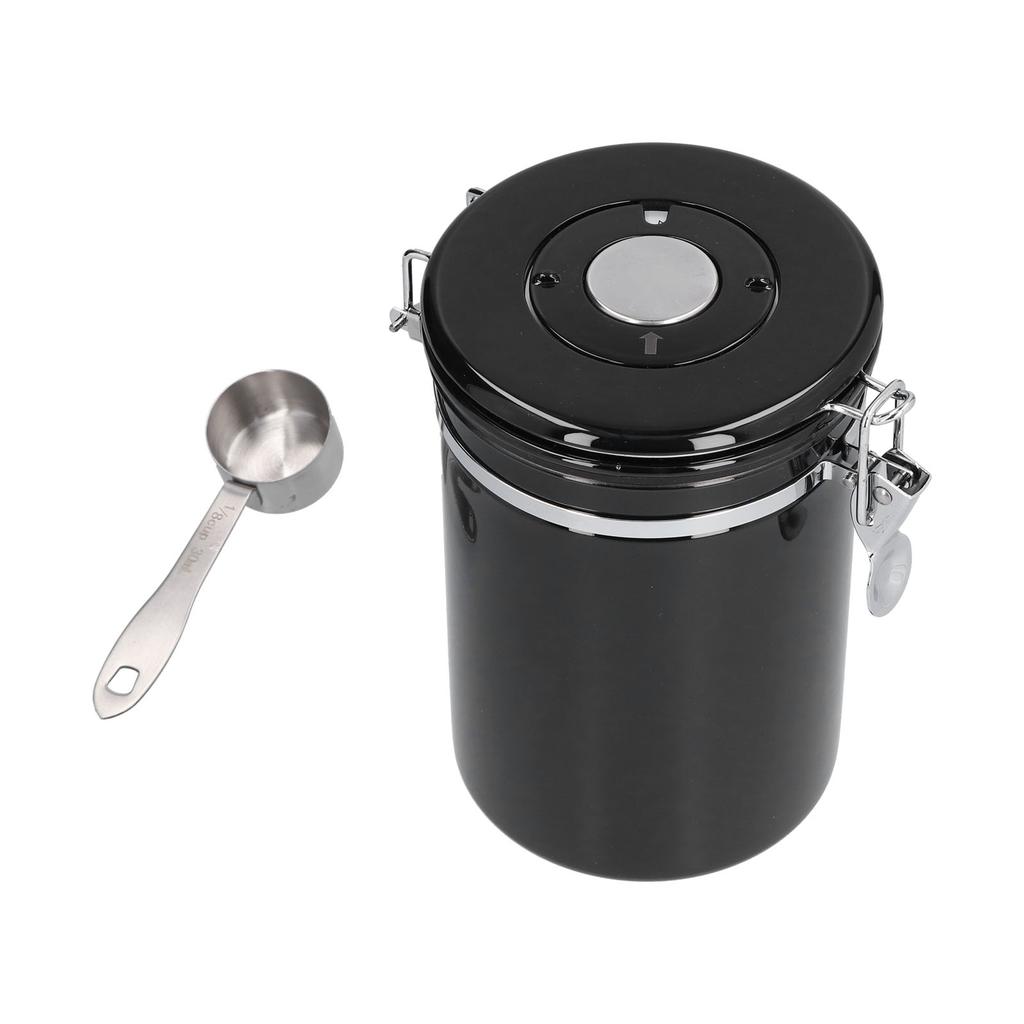 Stainless Steel Coffee Canisters with Calendar Wheel Exhaustable Coffee Jar for Home Coffee Shop
