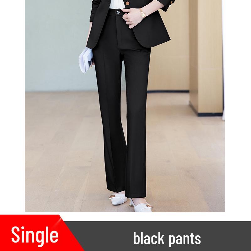 Women's Single-Breasted Navy Blue Long Sleeve Suit Jacket - Professional Spring/Autumn Formal Wear for Managers