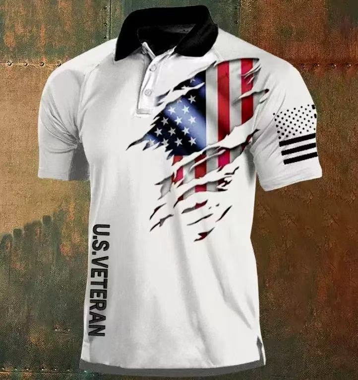 2026 Independent Station Summer Men's Casual Lapel POLO Shirt 3D Digital Printing Men's Outdoor POLO Shirt