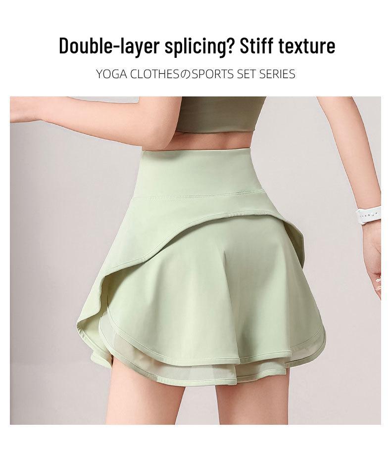 Damen Sommer 2024 Schnelltrocknendes Badminton- & Tennis-Set: Spitzenrock & Sportbekleidung für Yoga, Laufen, Fitness.