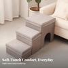 3-Step Pet Stairs Soft Steps with Den Cozy for Sofa, Living Room, Small Dogs