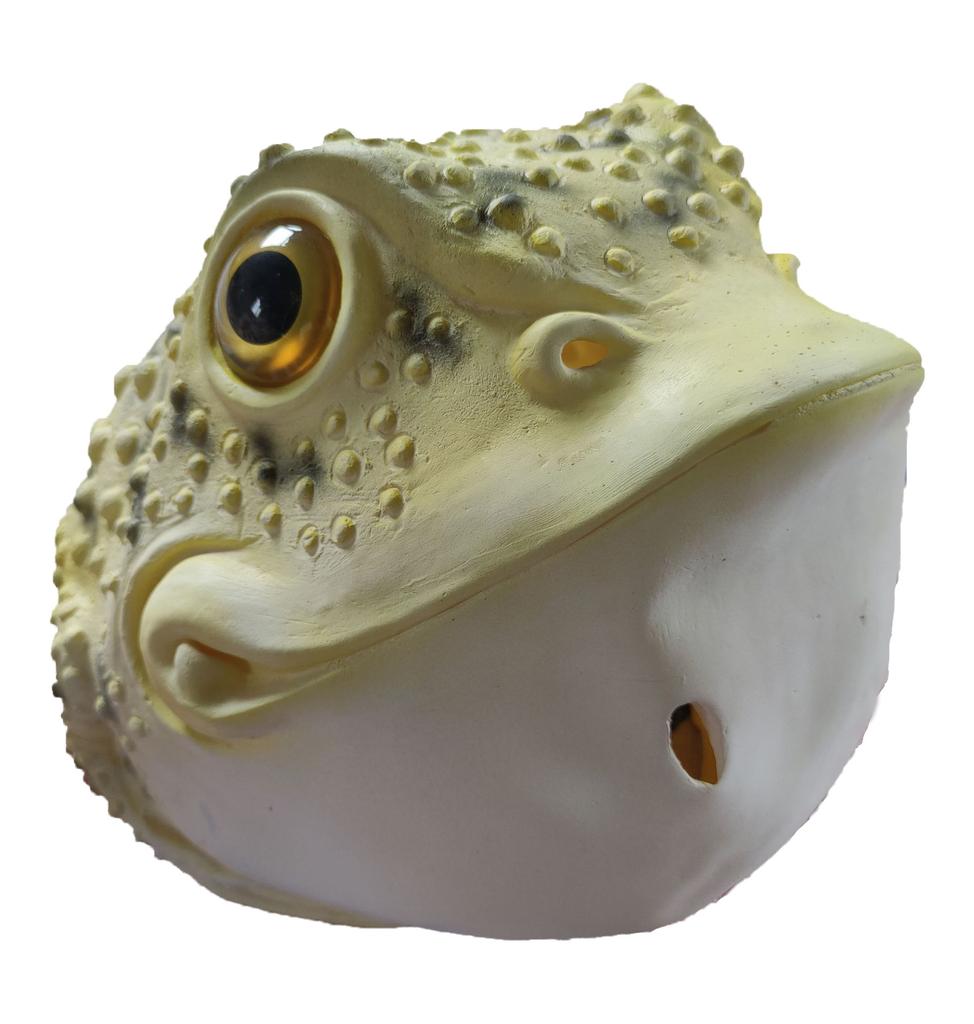 Golden Toad Mask, Halloween Funny Party Dress Up, Makeup Ball Props, Latex Animal Headgear,Role Playing Props