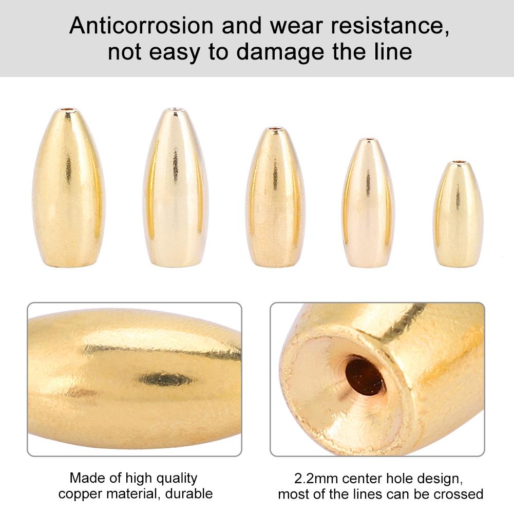 Durable Copper Fishing Brass Sinkers Lightweight Fisher Sinker Kit Set with Box