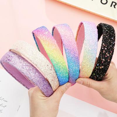 Wide Sequined Hair Bands Colored Europe And America Headband Women's Head Hoop Sequined Hair Hoop Hair Accessories