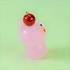Four Cart Cute Handmade Glass Apple-top Pig, Pink