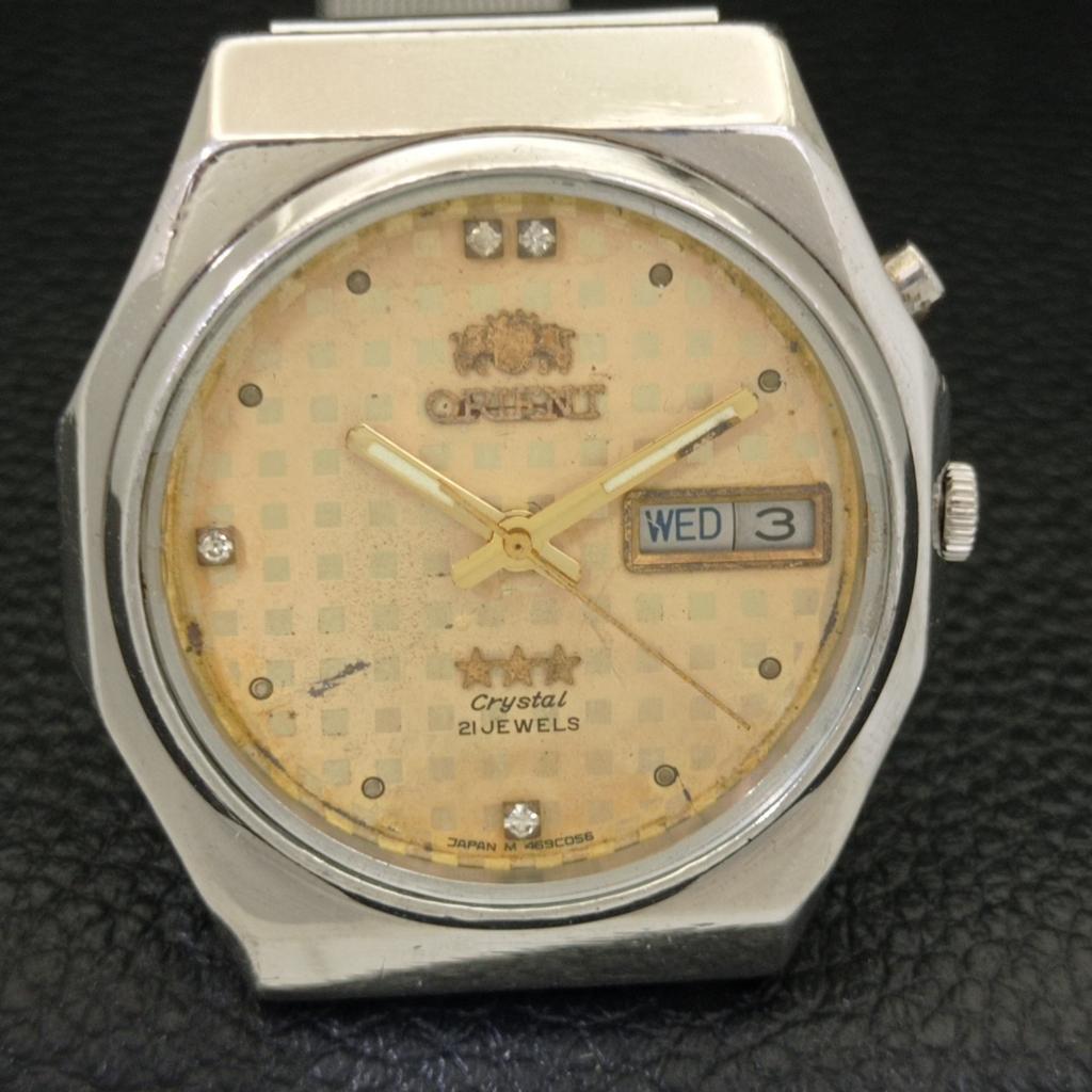VINTAGE ORIENT CRYSTAL AUTOMATIC JAPAN MENS ORIGINAL DIAL WATCH a500747-5 R154-a500747