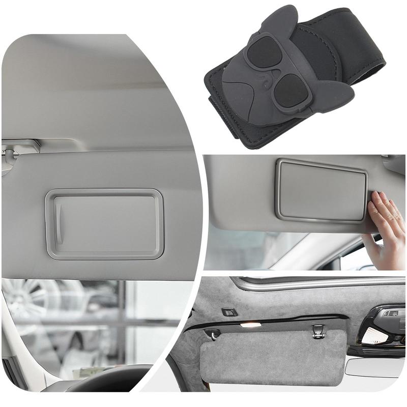 Car Sunglasses Clip PU Leather Car Sunglass Holder Clip Eyeglasses Mount Ticket Card Clip Car Interior Storage For Cars Sedan