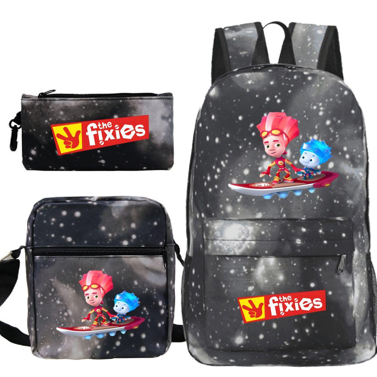 3Pcs/set The Fixies Printed Bookbag Students
