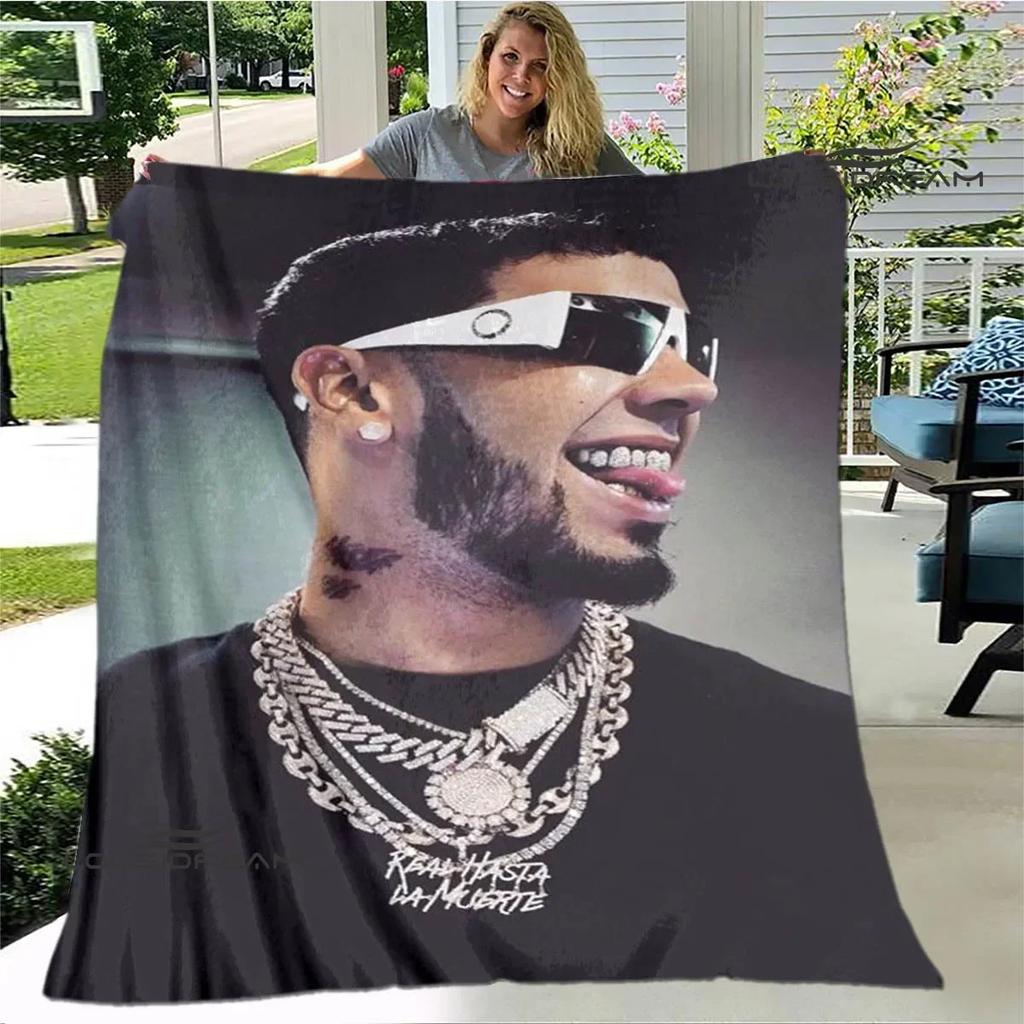 Rapper Anuel AA printed blankets Flange Warm blanket soft and comfortable home travel bed blanket picnic blankets birthday gift