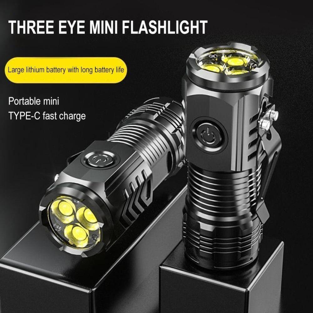Three Eyed Mini Flashlight Rechargeable Led Flashlight New Thumb Flashlight