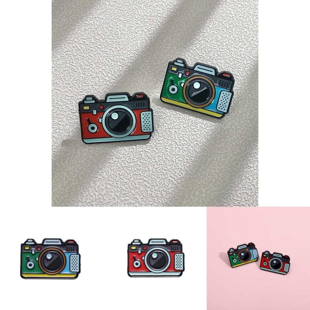 Creative Geometric Camera Style Enamel Brooch For Customizable Fashion Statement