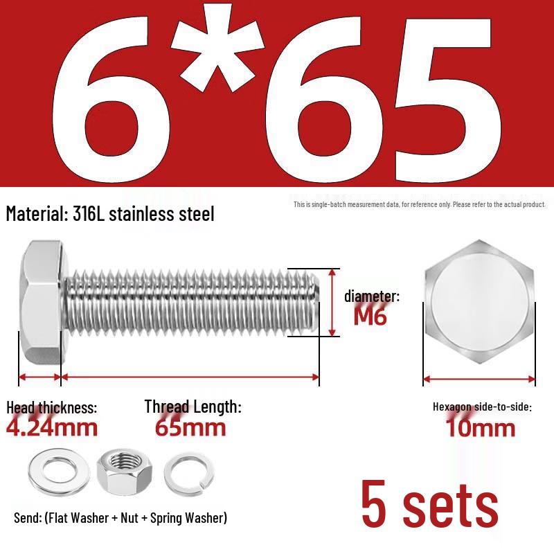 Yi Shuxiang A4-70 Stainless Steel Hexagon Head Bolt & Nut Sets
