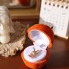 Anti-collision Pumpkin Rings Box Wedding Flannel Jewelry Organizer  Marriage Anniversary