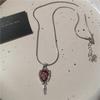 Gothic Red Cross Thorn Heart Butterfly Pendant Choker Black Bead Necklace Personalized Y2K Halloween Charms Grunge EMO Jewelry