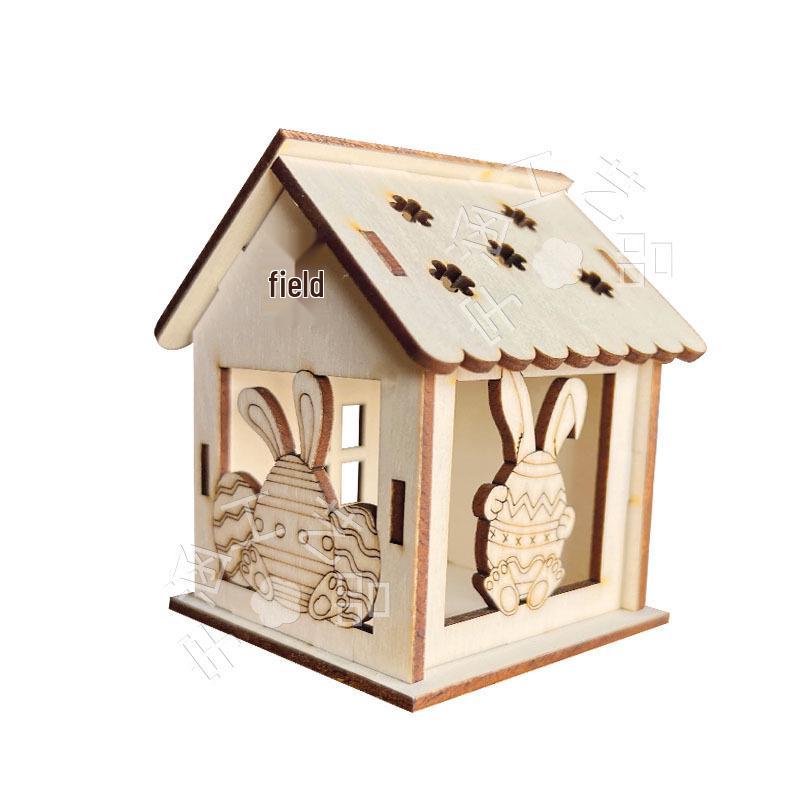 Пасхальный DIY Деревянный Домик - Полый Подвесной Декор 3MM