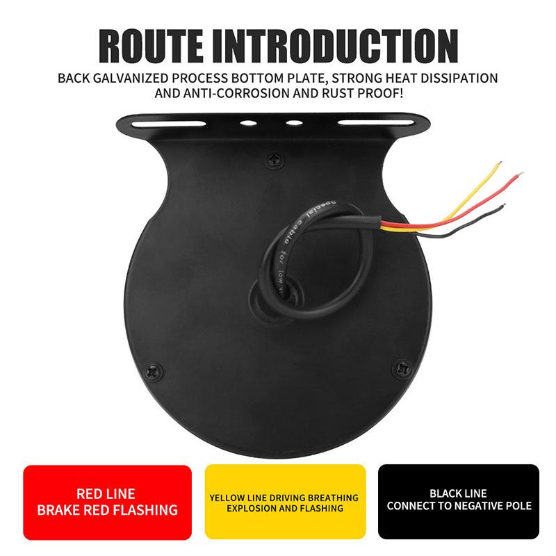 RGB Brake Lights Dynamic Colorful Demon Eye Triangle Rear Lamp 12V 24V for Car Motorcycle Truck Warning Light Flowing Tail Light