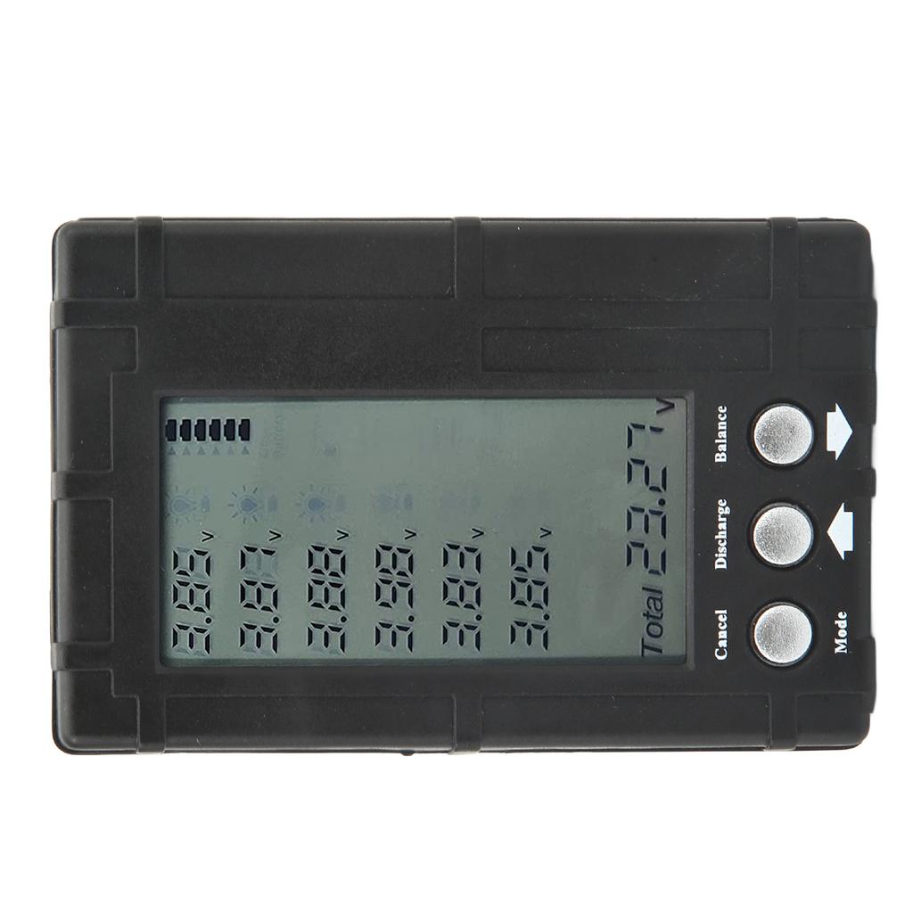 3 i 1 Batterikapasitetsmåler Balanserer Utlader Digital LCD-skjerm Batterimåler for Modell