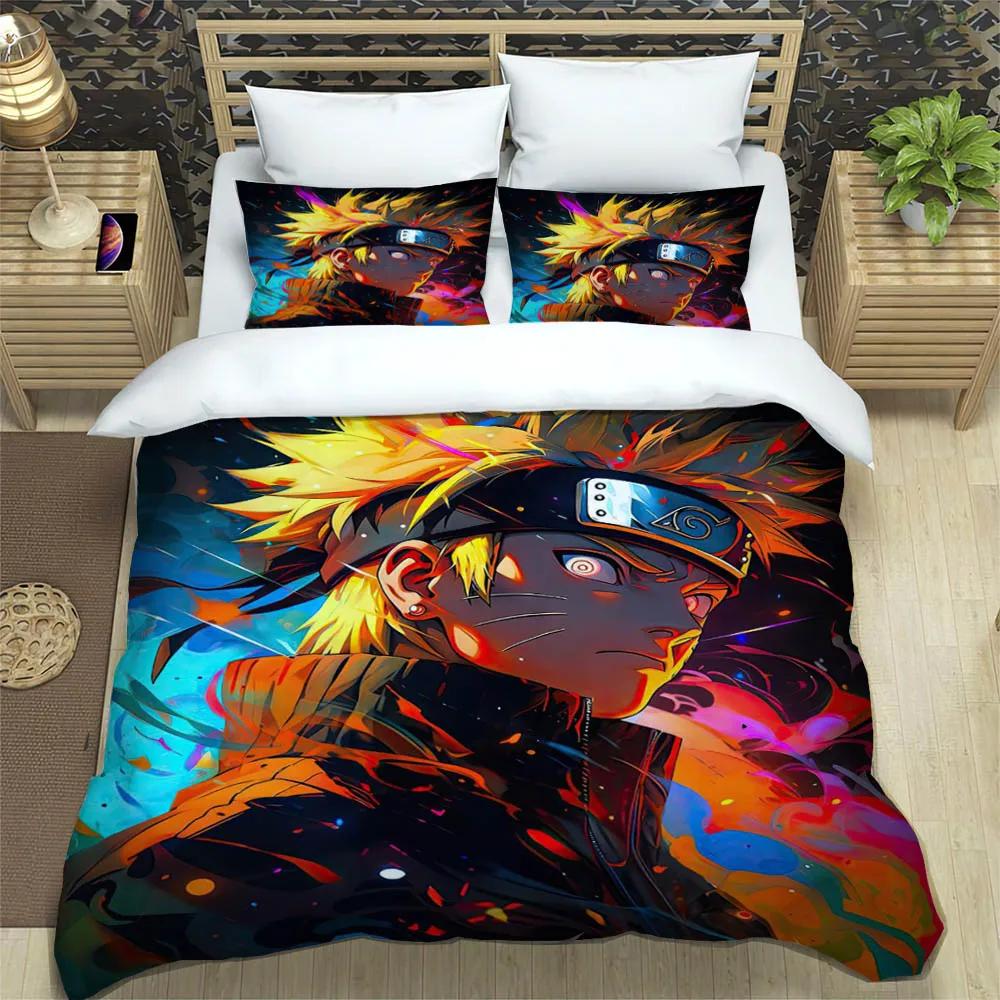 Cartoon N-Naruto Bedding Sets Exquisite Bed Supplies Set Duvet Cover Bed Comforter Set Bedding Set Luxury Birthday Gift
