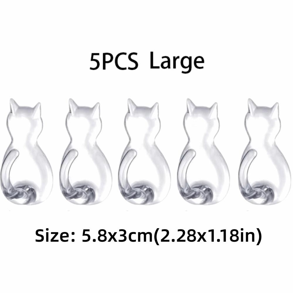 5Pcs Waterproof Wall Hook No-Drilling Towels Rack Multifunctional Cartoon Cat Hooks  Space Saving