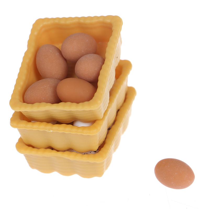 1:12 Dollhouse Miniature Mini Egg With Tray Kitchen Accessories Model Toys