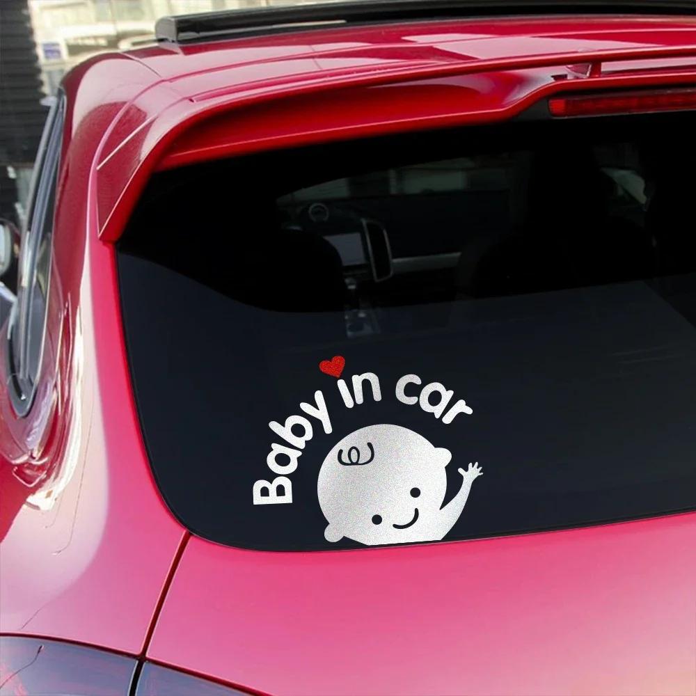 Car Sticker Cartoon Funny KIDS BABY IN CAR Sticker Auto Window Glass Body Personalized Creative DIY Warning Sign Car Decoration