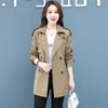 New Spring Autumn Trench Coat Women's Clothes Fashion Slim Long-sleeved Windbreaker Female Casual Outwear