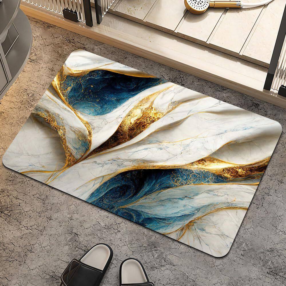 Rendering Flower Toilet Decorative Floor Mat Absorbent Bathroom Floor Mat Diatom Mud Floor Mat Absorbent Floor Mat Toilet