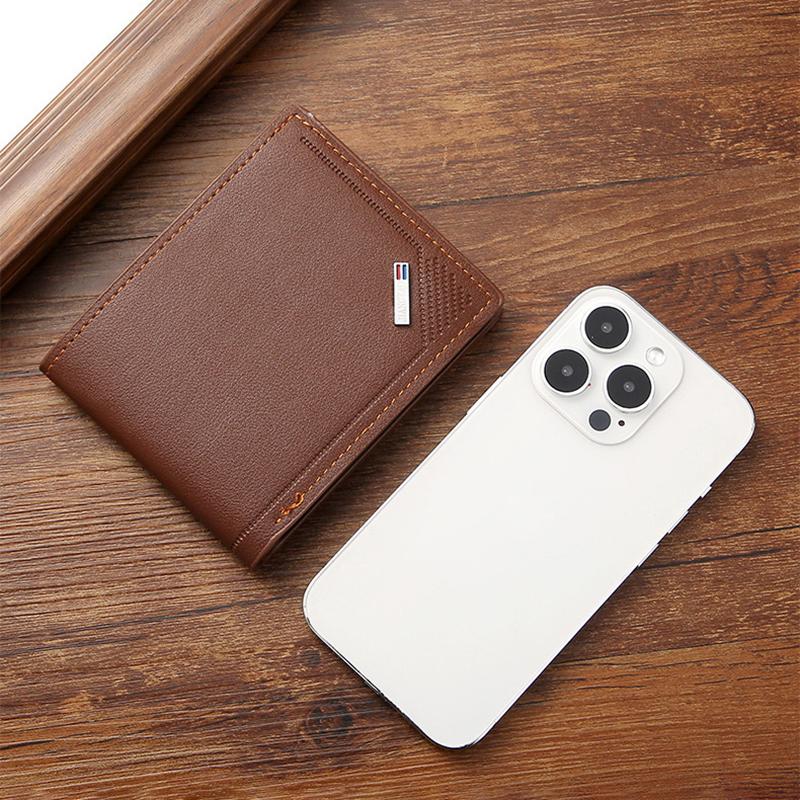Vintage Men Leather Wallet Short Slim Male Purses Money Credit Card Holders Men Wallet Money Bag
