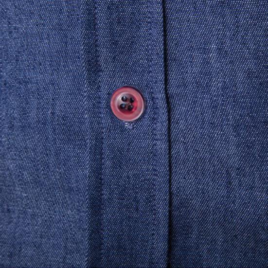 Herren Einfarbig Langarm Jeanshemd Atmungsaktives Lässiges Denim-Oberteil für die Arbeit