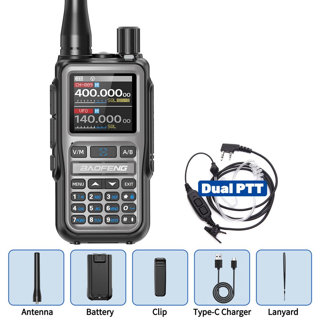 1/2PCS BAOFENG UV-5R Mini Walkie Talkie Dual PTT Wireless Programming Multi-Band Type-C Charge Long Range Ham Radio For Camping