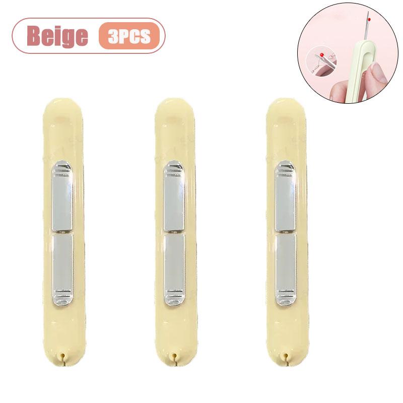 2 in 1 Easy Threader Sewing Needle Threading Tool for Elderly Multifunction Hand Sewing Tool with Built-in Thread Cutter Ripper