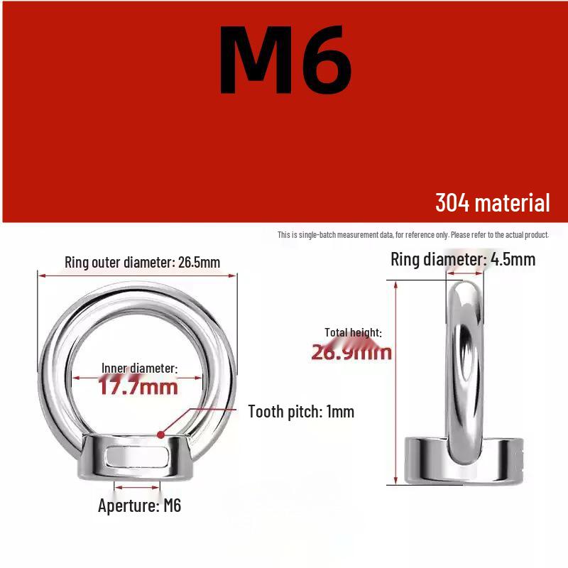 304 Stainless Steel Lifting Eye Nut - Round, Triangular Lug Nut Ring Cap