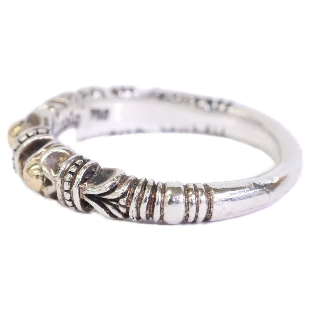 Gerochristo 925 750 Kassandra Band Design Ring Ring Silver / Yellow GoldUsed